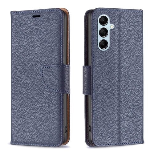 Para Samsung Galaxy M14 5G Litchi Texture Pure Color Leather Phone Case (Azul)
