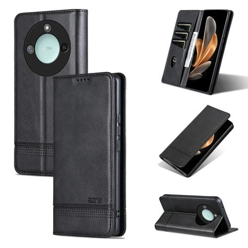 Funda de Cuero con Tapa Magnética para Honor X60 Azns (Negro)