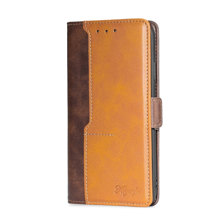 Caja de Teléfono para Tecno Camon 19 Neo Cuero con Hebilla Lateral (Marrón Oscuro + Dorado)