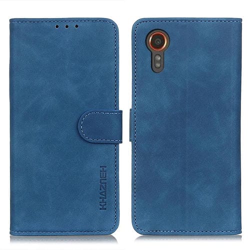 Funda para Teléfono Samsung Galaxy Xcover7 Khazneh Cuero con Tapa Horizontal Textura Retro (Azul)