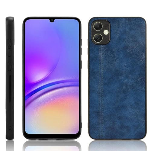 Funda para Teléfono Samsung Galaxy A05 4G Contraportada de Costura con Patrón de Vaca (Azul)