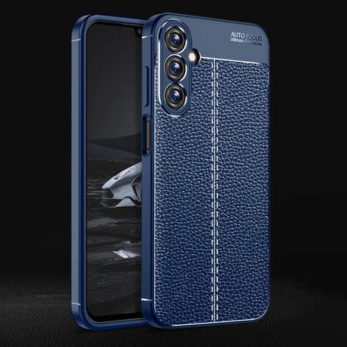 Funda para Teléfono Samsung Galaxy A15 Litchi Texture TPU a Prueba de Golpes (Azul)