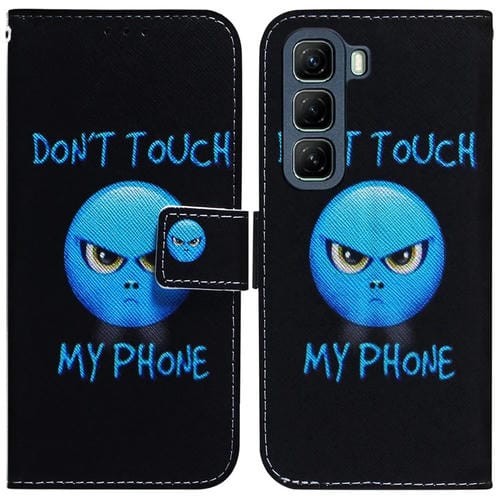 Funda de Cuero con Tapa y Dibujo a Color para Infinix Hot 50 4G (Anger)
