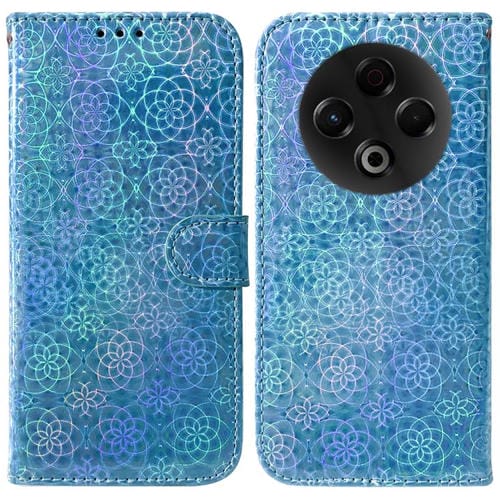 Funda de cuero con hebilla magnética colorida para Tecno Spark 30 4G (azul)