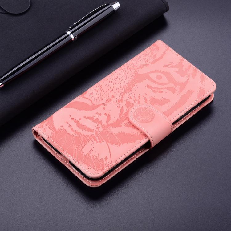 Funda de cuero con tapa y estampado de tigre para Infinix Hot 50 Pro 4G (rosa)