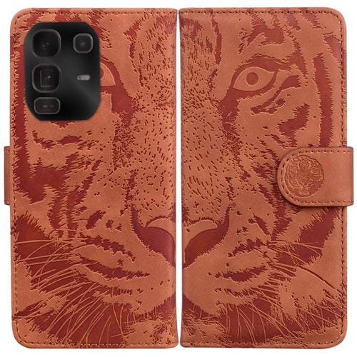 Funda de cuero con tapa y estampado de tigre para Infinix Note 50 Pro+ (marrón)