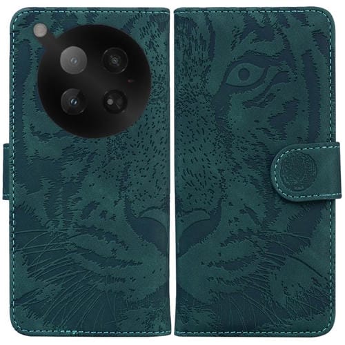 Funda de cuero con tapa y estampado de tigre para Infinix Zero 40 4G/5G (verde)