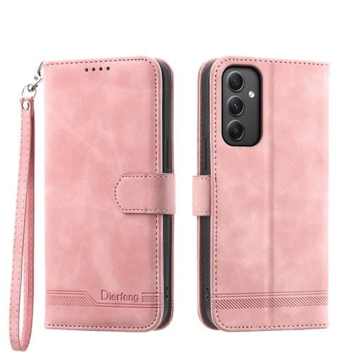 Funda para Samsung Galaxy A35 Dierfeng Dream Line TPU + Cuero PU (Rosa)