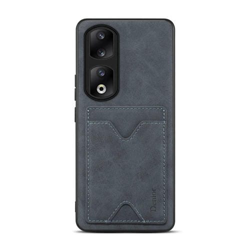 Funda para Honor 90 Pro Denior PU con Contraportada y Ranura para Tarjeta (Gris)