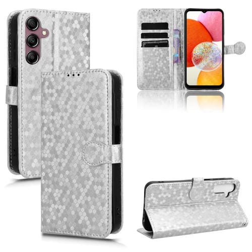 Funda de Cuero Samsung Galaxy A15 Textura Punto de Panal (Plateado)