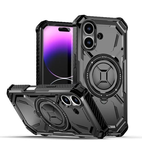 Funda para Teléfono Armor Series iPhone 16 con Soporte (Negra)