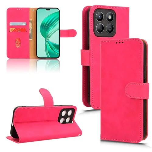 Funda de Cuero con Tapa Magnética para Honor X8C 4G (Rosa)