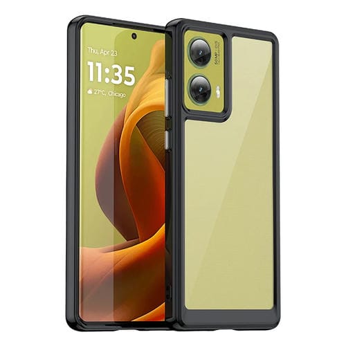 Funda Híbrida Acrílico y TPU para Motorola S50 Neo Serie Colorida (Negra)