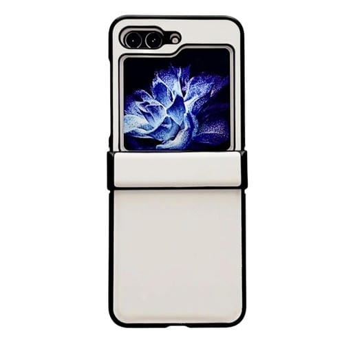 Para Samsung Galaxy Z Flip5 Pure Color Bisagra Funda para teléfono a prueba de golpes (Blanco)