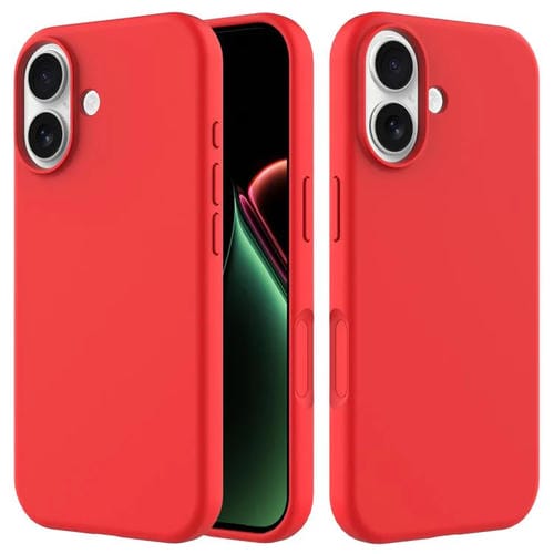Funda de silicona de color sólido para iPhone 17 (roja)