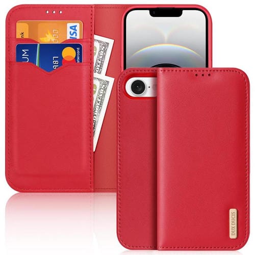 Funda para iPhone 16E Dux Ducis Hivo Series Piel de Vaca PU TPU con Tapa (Roja)