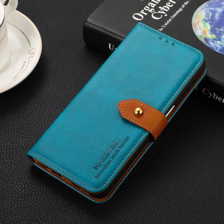 Funda de Cuero con Tapa y Textura de Piel de Vaca para OnePlus 13R Global Khazneh (Azul)