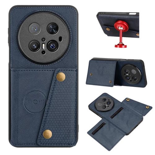 Funda Magnética Huawei Mate 70 Pro y 70 Pro+ con Ranuras para Tarjetas y Doble Hebilla (Azul)