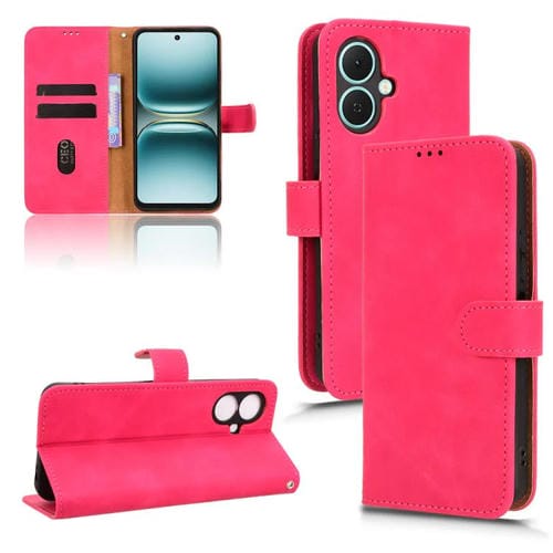 Funda de cuero con tapa magnética para Tecno Spark Go 2 4G (rosa)
