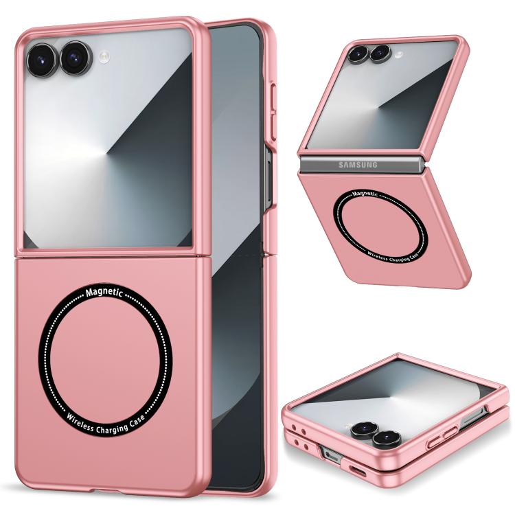Funda plegable magnética para PC con Magsafe para Samsung Galaxy Z Flip7 5G (rosa)