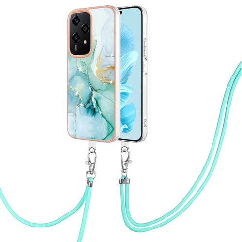 Funda para Teléfono Honor 200 Lite con IMD Doble Cara, Galvanoplastia Global y Cordón (Verde)