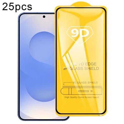 PelĂcula de vidrio templado con pegamento completo 9D para Samsung Galaxy S25 FE 5G, 25 unidades