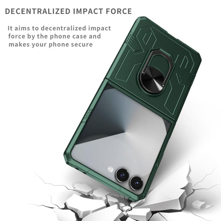 Funda mate antigolpes con protección UV para Samsung Galaxy Z Flip7 5G (verde oscuro)