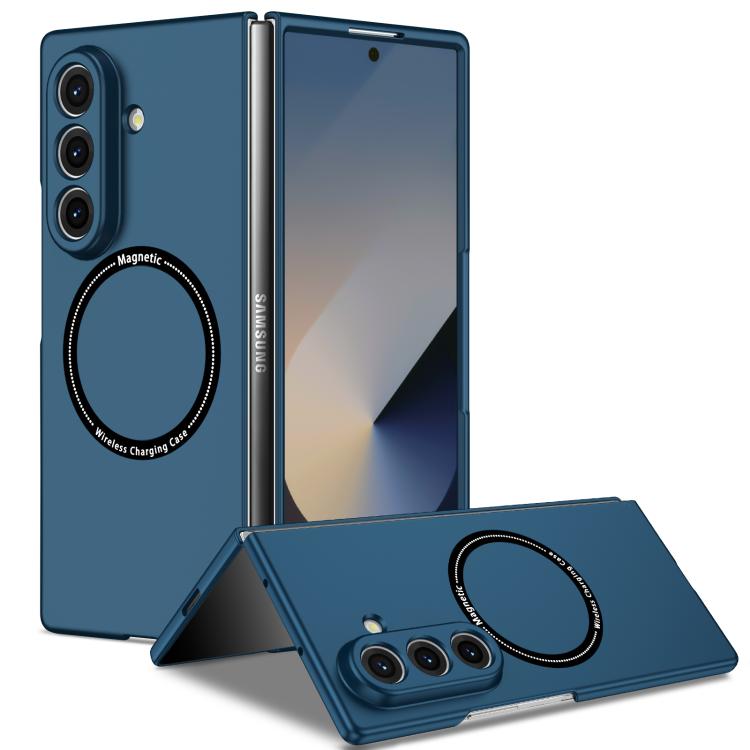 Funda protectora con anillo para Samsung Galaxy Z Fold7 5G (azul oscuro)
