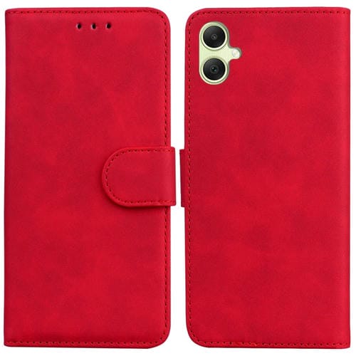 Funda de Cuero para Samsung Galaxy A05 Skin Feel Pure Color con Tapa (Rojo)