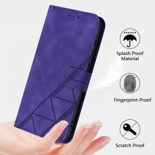 Funda de cuero con relieve 3D para Infinix GT 30 Pro (morada)