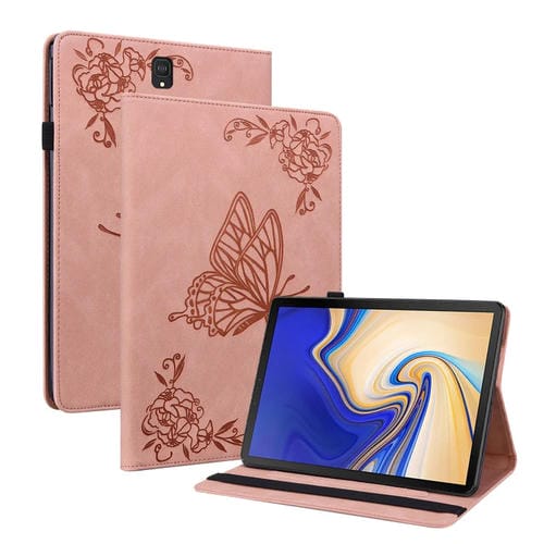 Funda para Tablet Samsung Galaxy Tab S4 10.5 Sm-T830 Cuero Relieve Flor Mariposa (Oro Rosa)