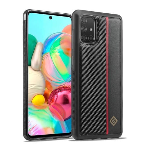 Funda para Samsung Galaxy A51 4G Lc.Imeeke 3 en 1 a Prueba de Golpes con Fibra de Carbono (Negro)