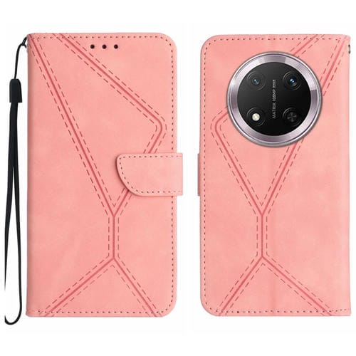Funda de Cuero con Relieve y Costuras para Honor X9C (Rosa)