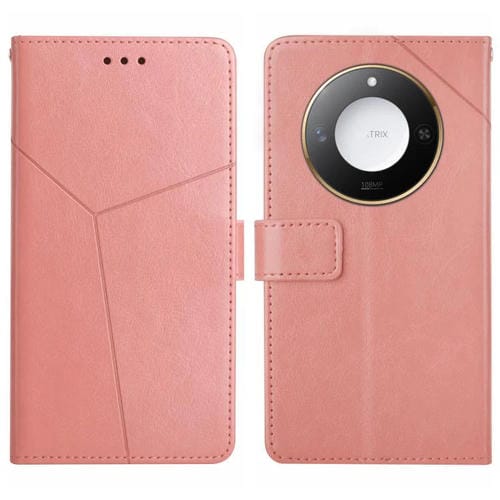Funda de Cuero con Tapa y Patrón en Forma de Y para Honor X9C (Rosa)
