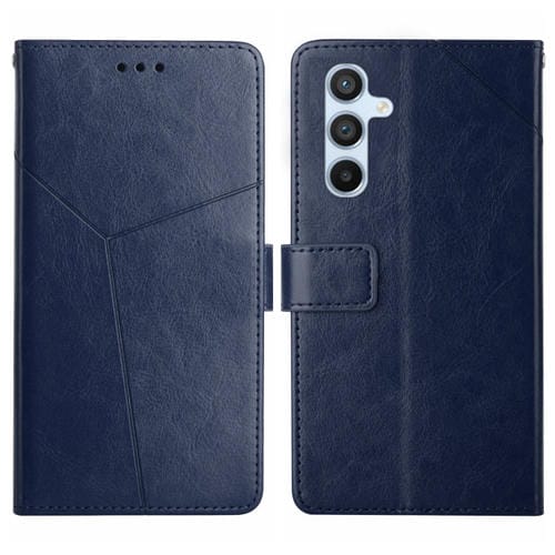 Funda de Teléfono Samsung Galaxy M15 5G Cuero con Tapa y Patrón (Azul)