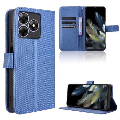 Funda de Cuero con Textura de Diamante para BlackView Wave 8 / 8C / Oscal Flat 2 (Azul)