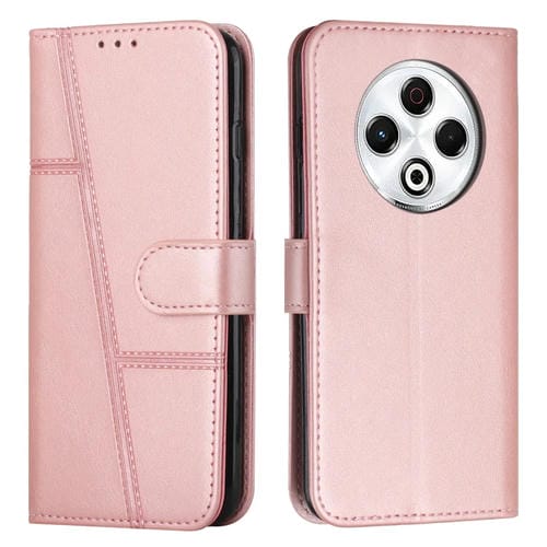 Funda de Cuero Textura Becerro con Hebilla para Tecno Spark 30 4G (Oro Rosa)