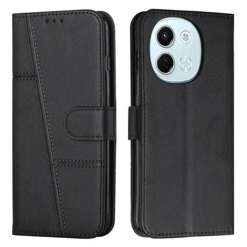Funda de Cuero con Textura de Becerro y Hebilla para Tecno Spark 30 5G (Negro)