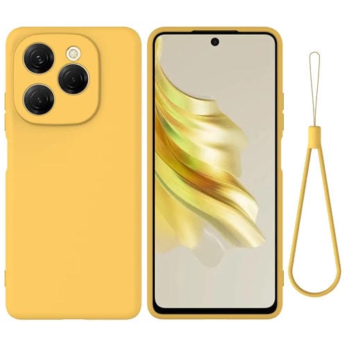 Funda de Silicona Líquida para Tecno Spark 20 Pro 5G a Prueba de Golpes (Amarillo)