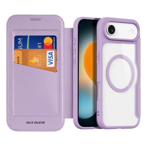 Funda de cuero para iPhone 17 Air DUX DUCIS Skin X Pro Series con Magsafe PC + TPU (morado)