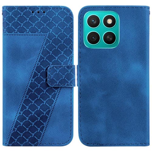 Funda de Cuero con Relieve Siete Formas para Honor X8C 4G (Azul)