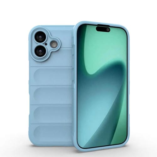 Funda de TPU + franela Magic Shield para iPhone 17 (azul claro)