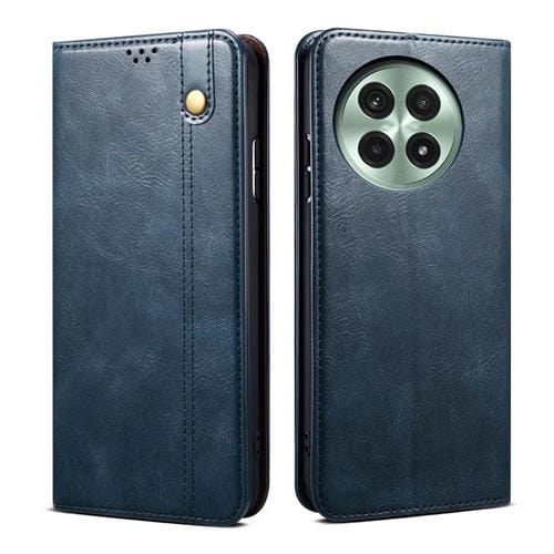 Funda de Cuero Crazy Horse con Cera de Aceite para OnePlus 13 (Azul)