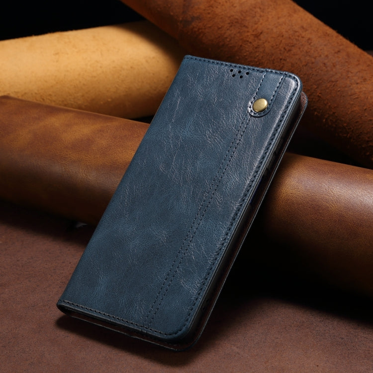 Funda de Cuero Crazy Horse con Cera de Aceite para OnePlus 13 (Azul)