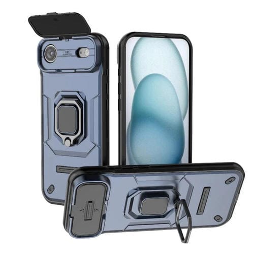 Funda deslizante Camshield de TPU + PC a prueba de golpes con soporte para iPhone 17 Air (azul)
