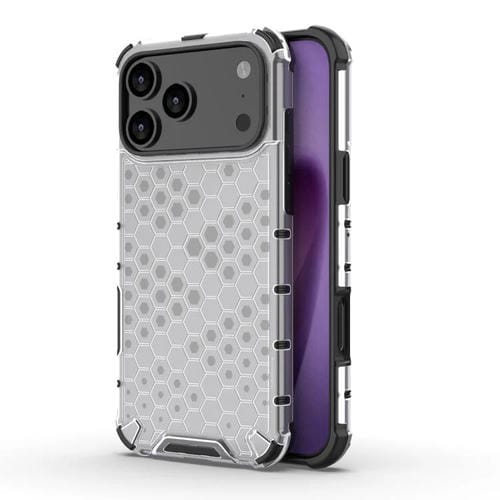 Funda antigolpes Honeycomb para iPhone 17 Pro (blanca)