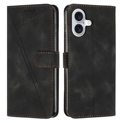Funda de cuero Dream Triangle con cordón para iPhone 17 (negra)