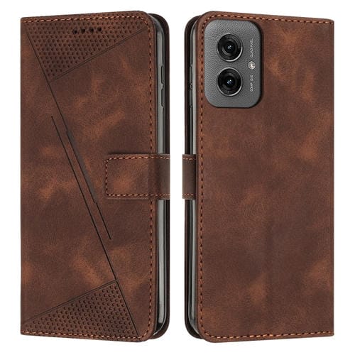 Funda de Cuero Triangular Motorola Moto G55 Dream con Cordón (Marrón)