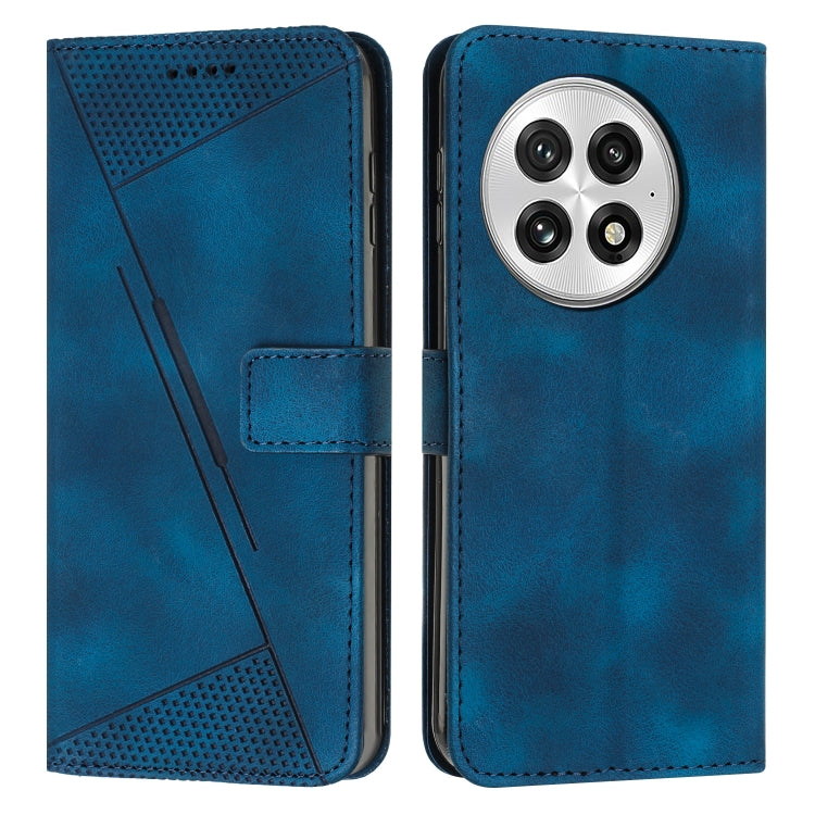 Funda de Cuero Triangular para Teléfono OnePlus 13 Dream con Cordón (Azul)