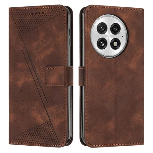 Funda de Cuero Triangular para OnePlus 13 Dream con Cordón (Marrón)